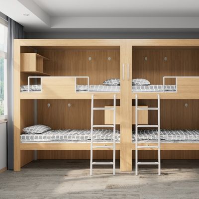 주문 4000 X 900 X 2400mm 목재 색상 패션 벙크 침대 청소년 기숙사 지원 사용자 정의 online manufacture