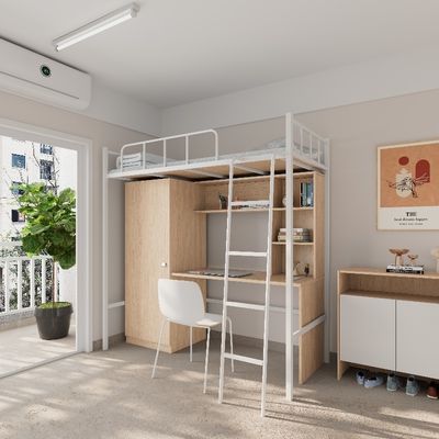 구입하다 2000 X 900 X 2120mm 학교 기숙사 방 침대 프레임 책상 및 로커와 함께 online manufacture