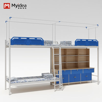구입하다 사용자 정의 가능한 학생 기숙사 3자리 아파트 침대 및 사용자 정의 3자리 책상 online manufacture