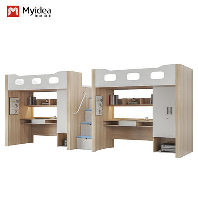 주문 침실 가구 책상과 함께 금속 벙크 침실 online manufacture