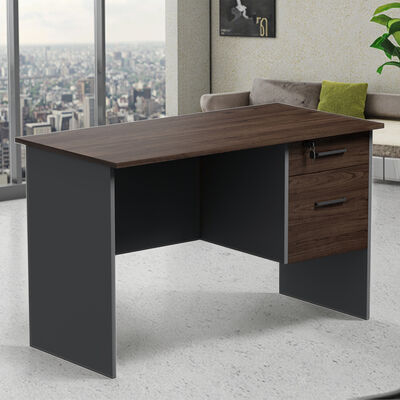 Double-Drawer Wood Desk with Storage Wall Cabinet for Apartment Dormitory Factory wholesale