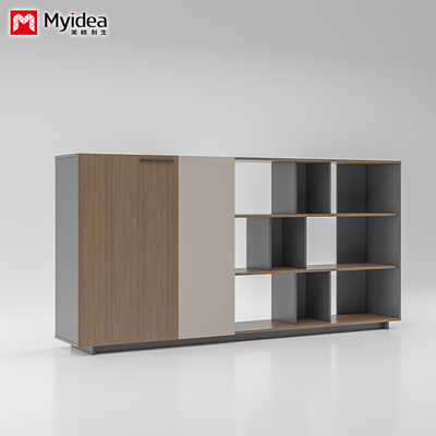 Office File Cabinet, Wooden High Low Cabinet, Storage Cabinet, Suitable for Offices, Conference Rooms, Reception Rooms