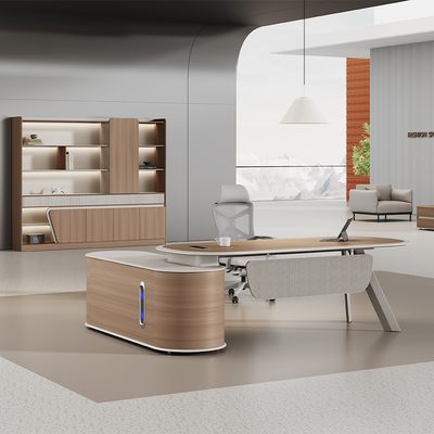주문 PVC 코팅 구부러진 가장자리 관리자 책상 online manufacture