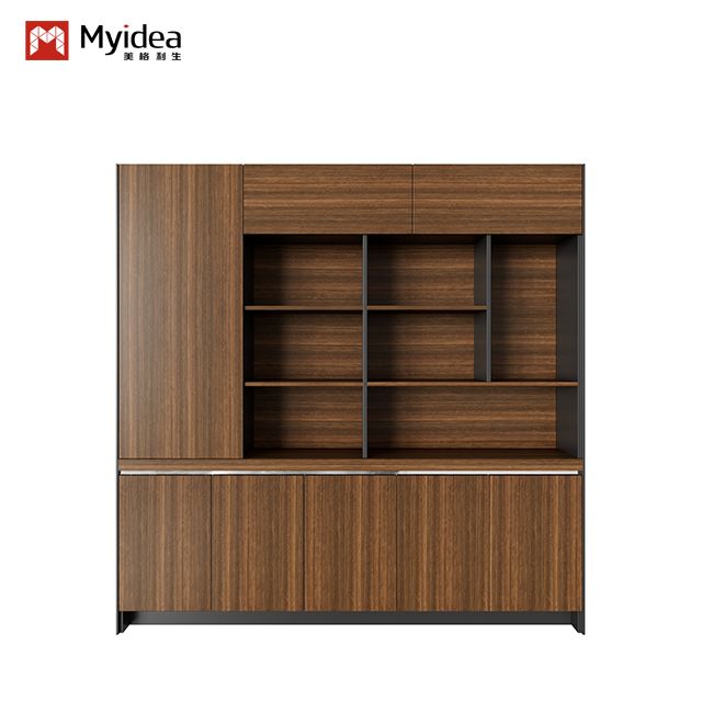 File Cabinet Wooden Grid Cabinet File Cabinet Floor Display Cabinet Office Bookshelf Storage Cabinet