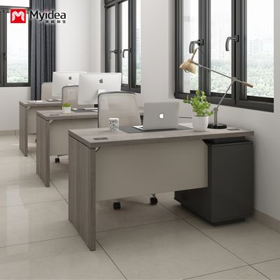 저장용 현대적 미니멀리즘 사무실 책상, 실용적인 컴퓨터 책상, 단면 직원 화면 책상