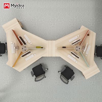 맞춤형 디자인 감각의 회사 사무실 회계 및 재무 데스크 직원 데스크 불규칙한 조합 데스크