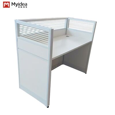 사무실 작업소 제조용 유리 스크린을 가진 현대적인 나무 직원 책상