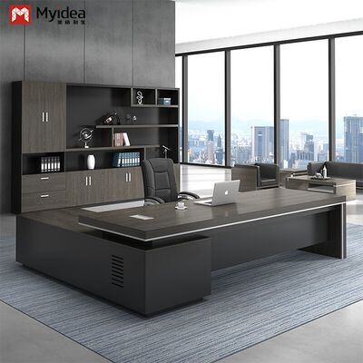 현대적인 환경 친화적 인 L 모양의 운영자 컴퓨터 책상 대용량 저장 하위 캐비닛